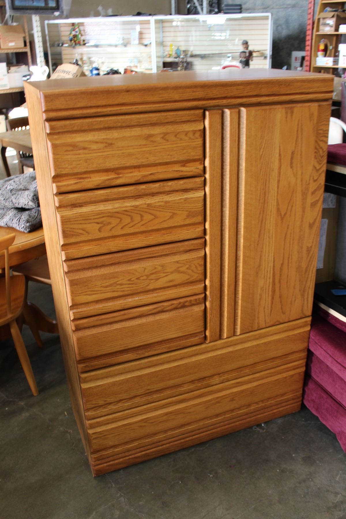 Pallisar Oak Highboy Dresser