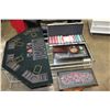 Image 1 : POKER CHIP SET AND TABLE COVER AND ROULETTE GAME