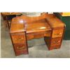 Image 2 : VINTAGE WALNUT WATERFALL VANITY DRESSER AND MIRROR AND STOOL