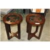 Image 1 : PAIR OF GLASS TOP ENDTABLES