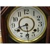 Image 2 : 8 DAY TIME AND STRIKE OAK CASED GINGERBREAD SHELF CLOCK WITH ORNATE PENDULUM AND KEY