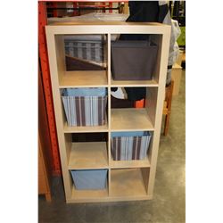 IKEA CUBICLE SHELF WITH FABRIC BASKETS