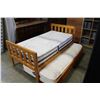 Image 3 : PINE TRUNDLE BED FRAME WITH MATTRESS