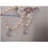 Image 3 : STERLING SILVER GENUINE FRESHWATER PEARL AND AMETHYST BRIOLETTE NECKLACE WITH APPRAISEL $350.00