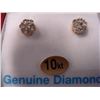Image 2 : 10KT YELLOW GOLD DIAMOND CLUSTER EARRINGS WITH APPRAISEL $1200.00