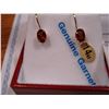 Image 2 : 14KT YELLOW GOLD GENUINE GARNET EARRINGS WITH APPRAISEL $1200.00
