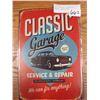 Image 1 : NEW 8 INCH BY 12 INCH TIN CLASSIC GARAGE SIGN