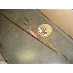 LOT OF FIRST NATION WEAPONS AND DRUM