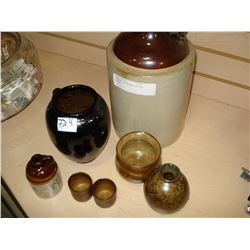 VINTAGE CROCK AND POTTERY PIECES