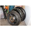Image 1 : TWO NEW METLER TIRES AND MOTORCYCLE TIRE ON RIM