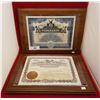 Image 1 : TWO FRAMED ORIGINAL STOCK CERTIFICATES