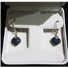Image 2 : STERLING SILVER BLUE DIAMOND 0.80CT EARRINGS