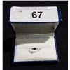 Image 1 : 14KT WHITE GOLD BLUE DIAMOND 0.21CT & WHITE DIAMOND RING