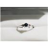 Image 2 : 14KT WHITE GOLD BLUE DIAMOND 0.21CT & WHITE DIAMOND RING