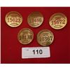 Image 1 : FIVE VINTAGE BURRARD DRY DOCK EMPLOYEE BADGES