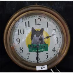 WALL CLOCK W/BLACK CAT MOTIF