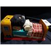 Image 2 : VINTAGE LINEMAR JAPAN TIN BEAR IN BED TOY
