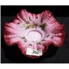 Image 1 : HANDPAINTED CRANBERRY GLASS FLUTED BOWL