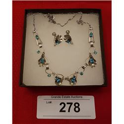 VINTAGE STERLING SILVER NECKLACE & EARRING SET