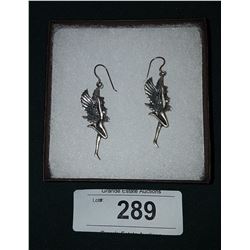 ART DECO STERLING SILVER ANGEL EARRINGS