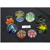 Image 1 : LOT OF 8 ART GLASS PAPERWEIGHTS