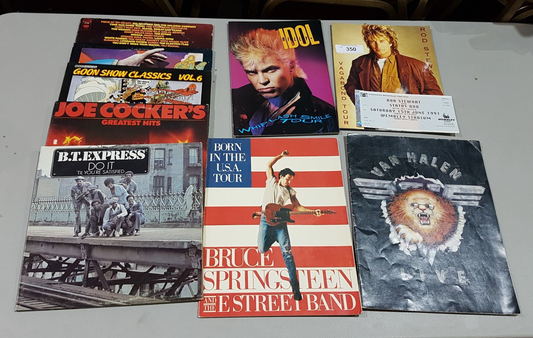 Rock Concert Collection LOT OF COLLECTIBLE ROCK CONCERT PROGRAMS & RECORDS