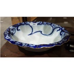 ANTIQUE ENGLISH FLOW BLUE BASIN