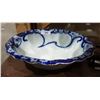 Image 1 : ANTIQUE ENGLISH FLOW BLUE BASIN