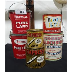 LOT OF 6 VINTAGE COLLECTIBLE TINS