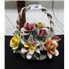 Image 1 : LARGE CAPODIMONTE FLORAL BASKET
