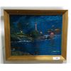 Image 1 : VINTAGE GILT FRAMED OIL ON VELVET SIGNED G. LATHAM