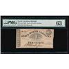 Image 1 : 1863 10 Cent North Carolina Obsolete Note PMG 63