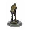 Image 8 : Golfer Bronze Sculpture on Marble Base Statue