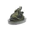 Image 8 : Elephant Mom with Two Cubs Bronze Sculpture on Marble Base Figurine