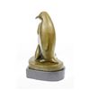Image 8 : Penguin Trio Bronze Sculpture on Marble Base Figurine
