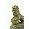 Image 2 : Lion on Ball Bronze Sculpture on Marble Base Statue