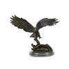 Image 1 : Flying American Eagle Bronze Sculpture on Marble Base Statue