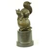 Image 1 : Squirrel Bronze Statue on Marble Base Sculpture