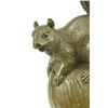 Image 2 : Squirrel Bronze Statue on Marble Base Sculpture