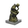 Image 8 : Thinker Symbol of Philosophy Bronze Sculpture on Marble Base Figure