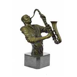 Trumpet Player Jazz Musician Bronze Statue