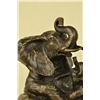 Image 2 : Laughing Mother Elephant With Cub Bronze Sculpture