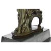 Image 3 : Lady Seating on Chair Bronze Sculpture on Marble Base Figurine