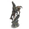 Image 5 : Native Indian Chief Riding Horse on a Rock Bronze Sculpture