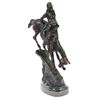 Image 6 : Native Indian Chief Riding Horse on a Rock Bronze Sculpture