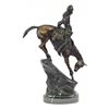 Image 7 : Native Indian Chief Riding Horse on a Rock Bronze Sculpture