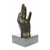 Image 6 : OK Gesture Sign Bronze Sculpture on Marble Base Figurine