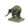 Image 8 : Elephant Bronze Statue on Marble Base Figurine