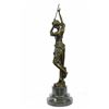 Image 8 : Girl Playing Flute Bronze Sculpture