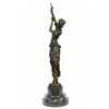 Image 9 : Girl Playing Flute Bronze Sculpture